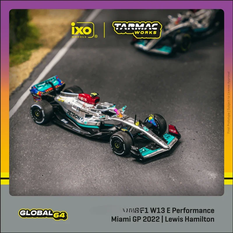 

Tarmac работает 1:64 F1 W13 E производительность Майами Grand Prix 2022 литая модель автомобиля