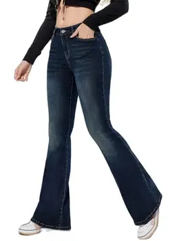 2023 Autumn and Winter High Stretch Boot Cut Jeans for Women Fashion Slim Denim Flare Pants Casual Ladies Trousers S-2XL 1