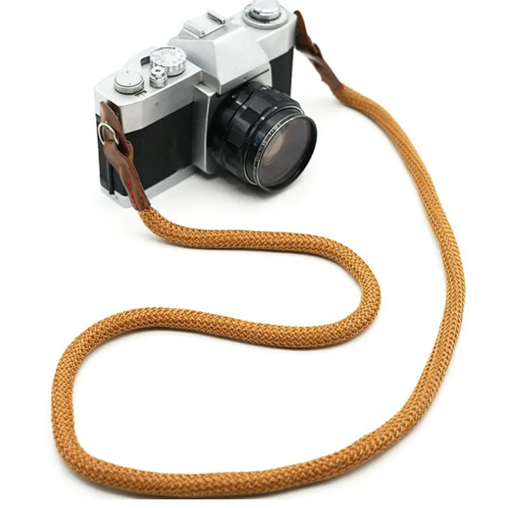 카메라 로프 튼튼하고 긴 카메라 스트랩 컴팩트 미니 DSLR 카메라에 적합 편안하고 세련된 홀터 스트랩 커피