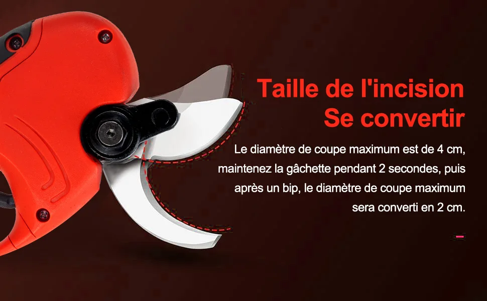 Zobrazenie LED displeja úrovne batérie elektrických nožníc