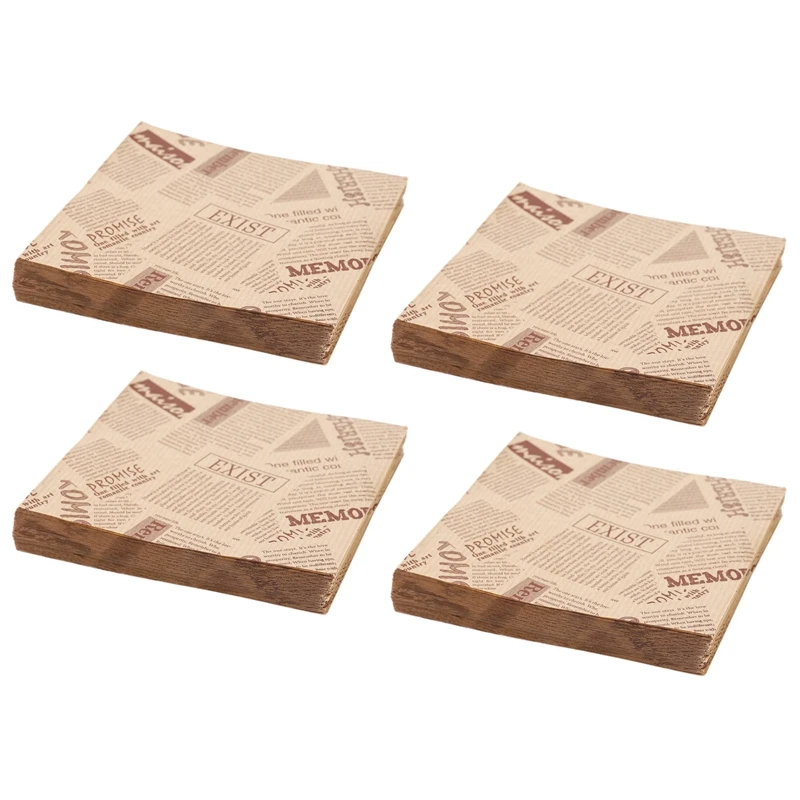 

400Pcs 12X12cm Sandwich Donut Bread Bag Biscuits Doughnut Paper Bags Oilproof Bread Craft Bakery Food Packing Kraft