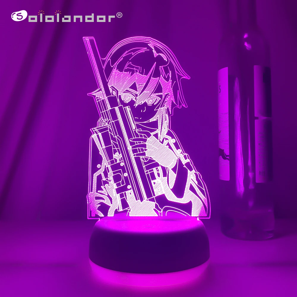 

3d Led Lamp Anime Sword Art Online Sinon Figure for Bedroom Decor Nightlight Birthday Gift Room Led Night Light Manga SAO