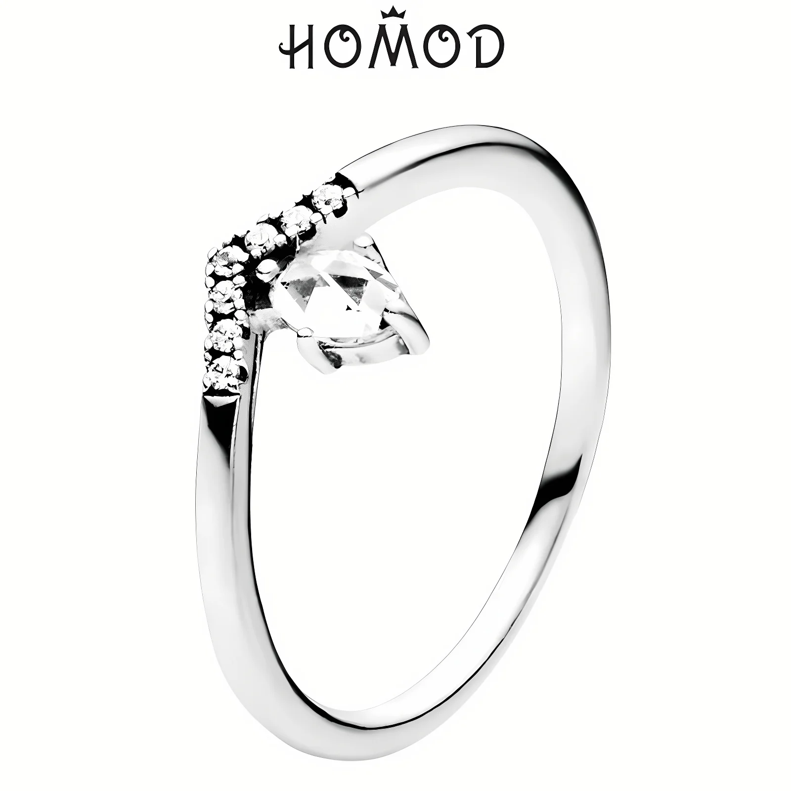 Clear Sparkling Crown Ring For Women Princess Wishbone Engagement Jewelry Gifts engagement rings,wedding rings,finger rings