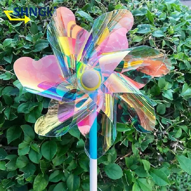 1Pc 18 Cm/24 Cm -Es Csapok Reflektív Elrettentő Szélmalom Védelem A Kerti Növényi Virágkert Gyep Dekorációja - Image 4