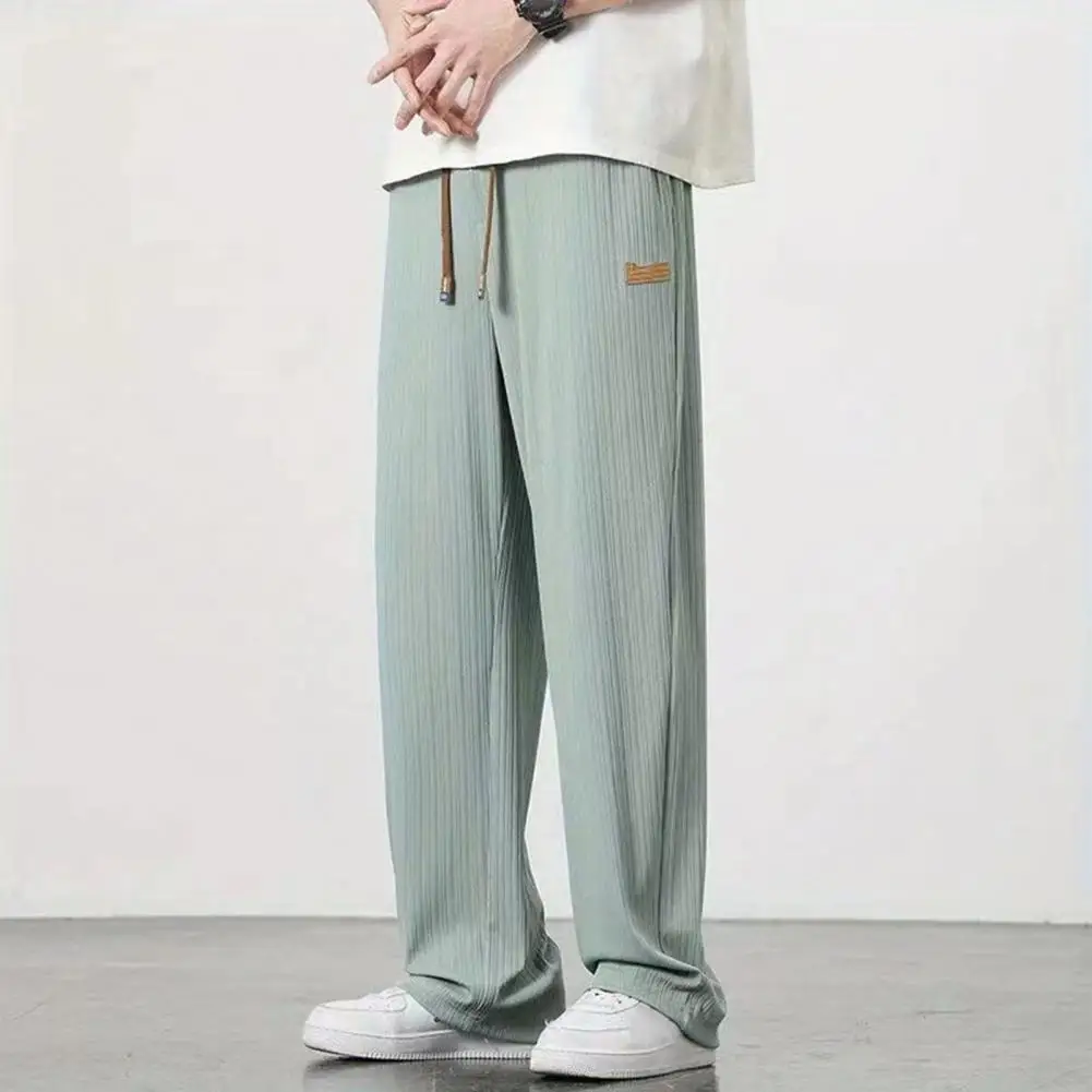 

Однотонные повседневные брюки, мужские спортивные штаны в японском стиле с широкими штанинами и боковыми карманами, тренировочные джоггеры с завязкой на талии для спортзала