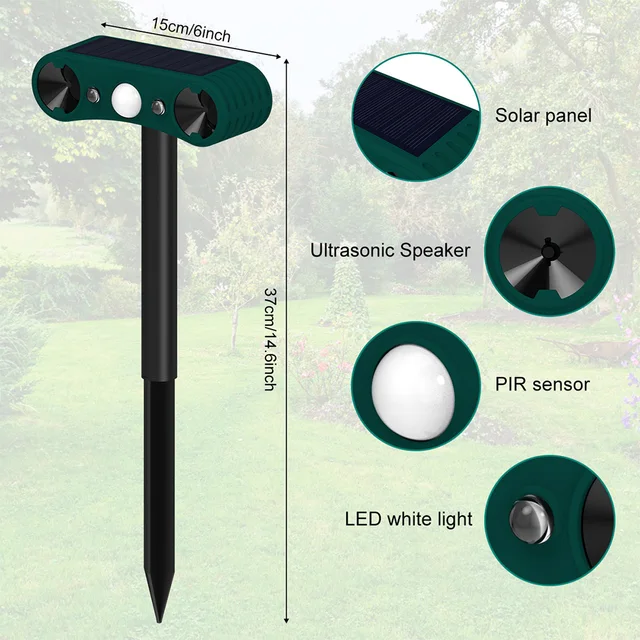 Solar Strobe Light with Motion Sensor Alarm Timed Human Body Induction Infrared Alarm Light Anti-theft Animal Repellent Device 4