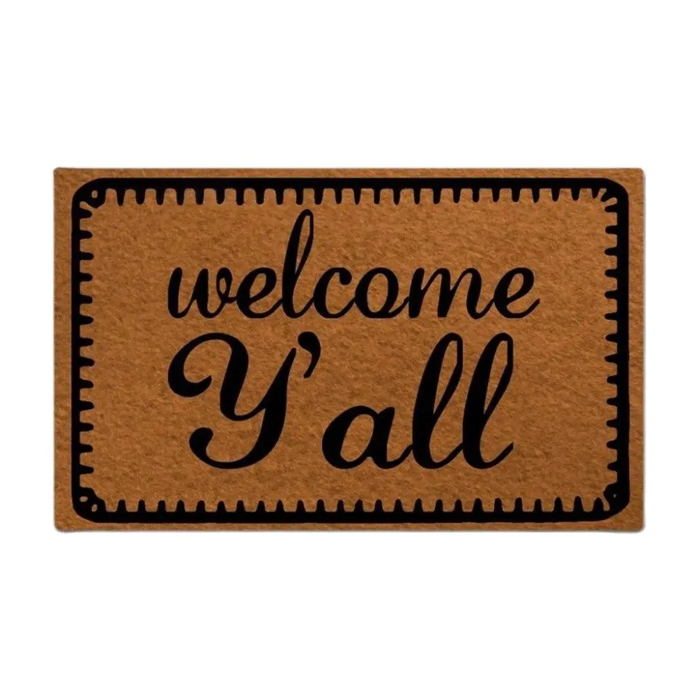 

Welcome Y'All Floor Mat Decorative Funny Doormat Outdoor Indoor Porch Patio Party Carpet Home Decor Entrance Floor Door Mat Rug