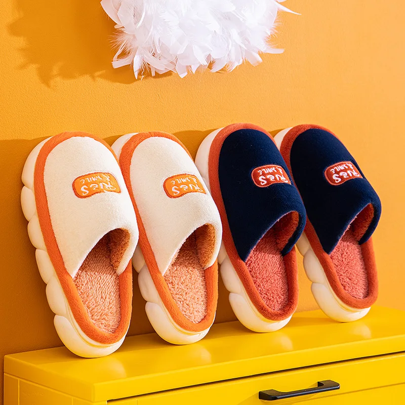 Fashion Artificial Plush Home Slippers Women Men Winter Indoor Fur Slippers Keep Warm Wool Slipper Lady Soft Home Shoes Flats