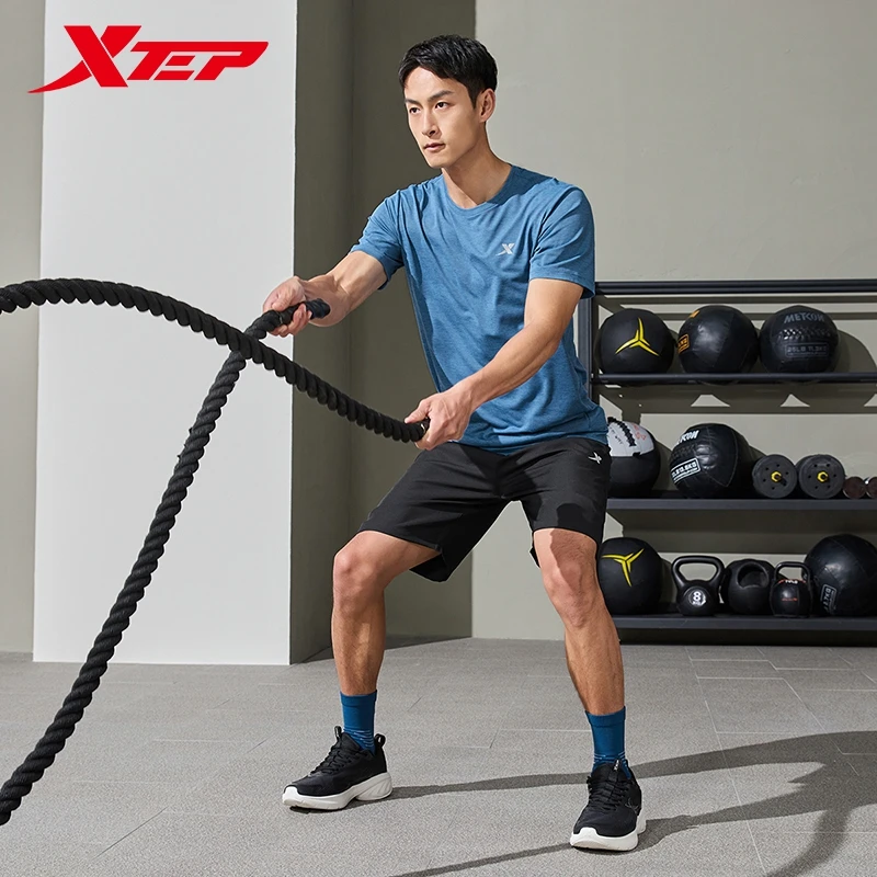 Xtep Short Sleeve Sports Suit For Men 2024 Summer Sweat-Absorbing Men's Suit  Quick-Drying Outdoor Tops And Bottoms 876229A70176 5