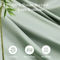 100% Organic Bamboo Bed Sheet Set 4/6 Pieces Silky Bedding Sets Hotel Luxuriously Soft Fitted Sheet Flat Sheet Pillowcase Solid 3