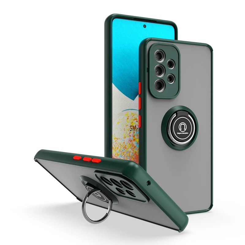 KEYSION Matte Hülle für Samsung A53 A33 A73 5G A23 A13, transparenter Ringständer, stoßfeste Handyhülle für Galaxy A52S_voghion.com