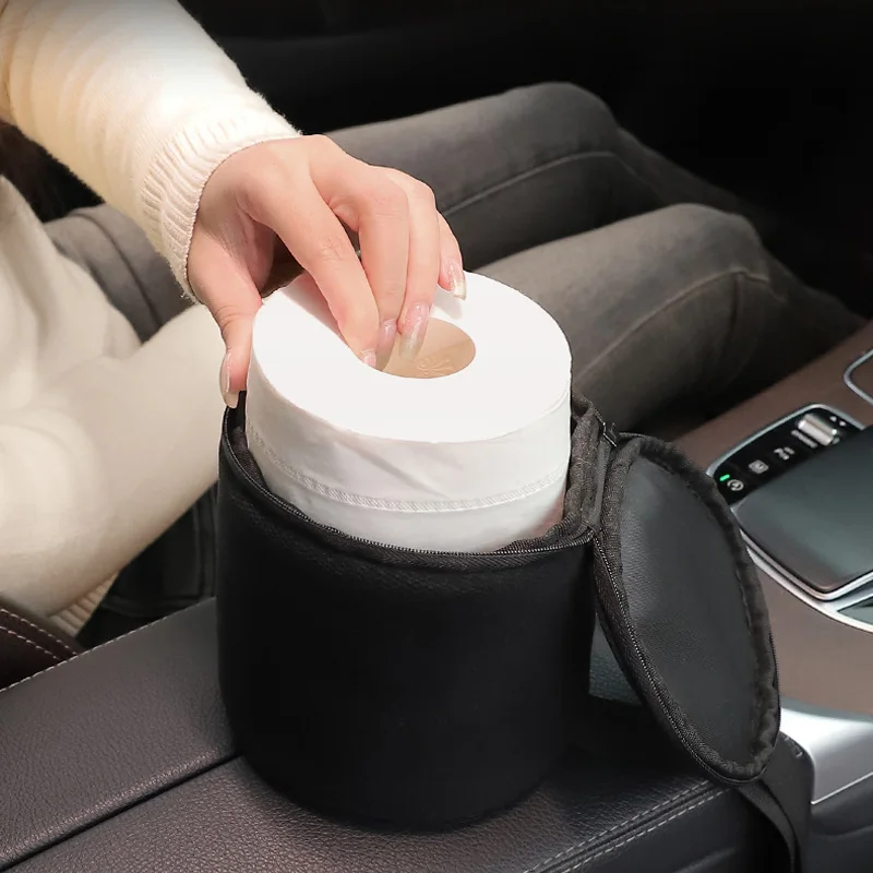 Portable Car Tissue Holder Hanging Design For Roll of Paper Car interior Tissue Napkin Box Accessory