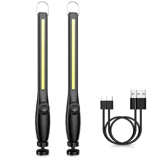 1-10 個 USB 充電式 COB LED 懐中電灯磁気作業灯フックトーチ