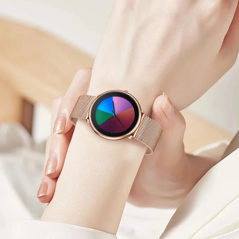 LIGE New Creative Ladies Watch Round Ultra Thin Mesh Waterproof Women's Quartz Wristwatch Simple Bracelet Watches Gift For Women