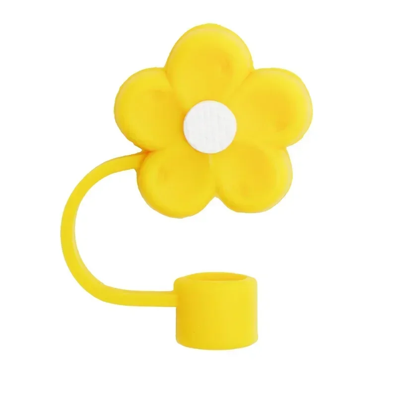 2025 New Flower Silicone Straw Covers for Stanley Cup 40oz 10mm Tumbler Cups Splash Proof Straw Toppers Kawaii
