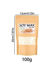 Natural Soy Wax Flakes for DIY Handmade Candle Crafts - 100% Additive - Free (100g)