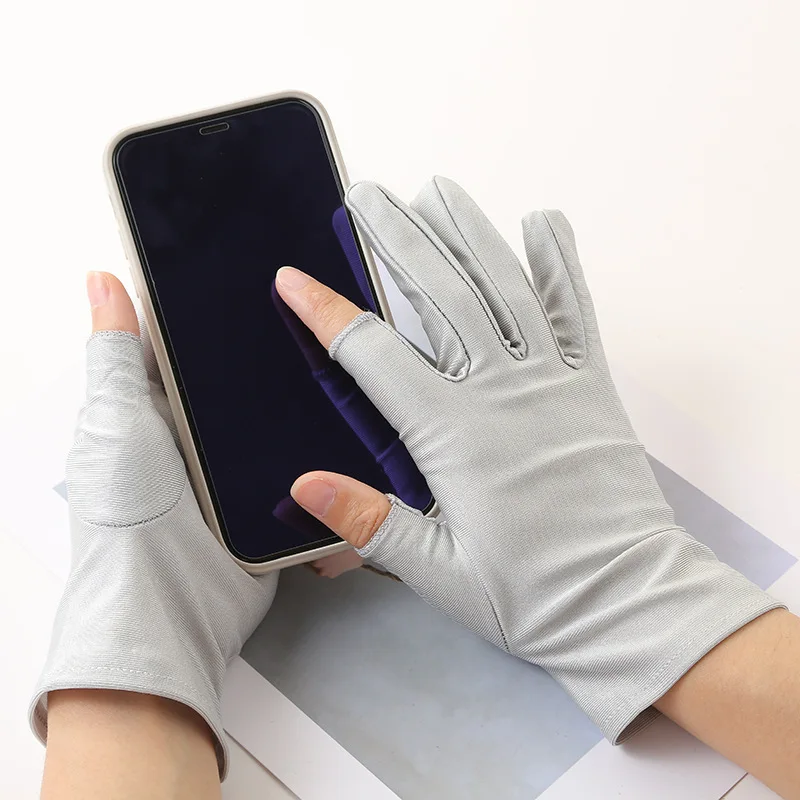 

Women Half Finger Gloves Touch Spandex Gloves Tight Work Stretch Mittens Winter Drive Cycling Workout Hand Protector Black