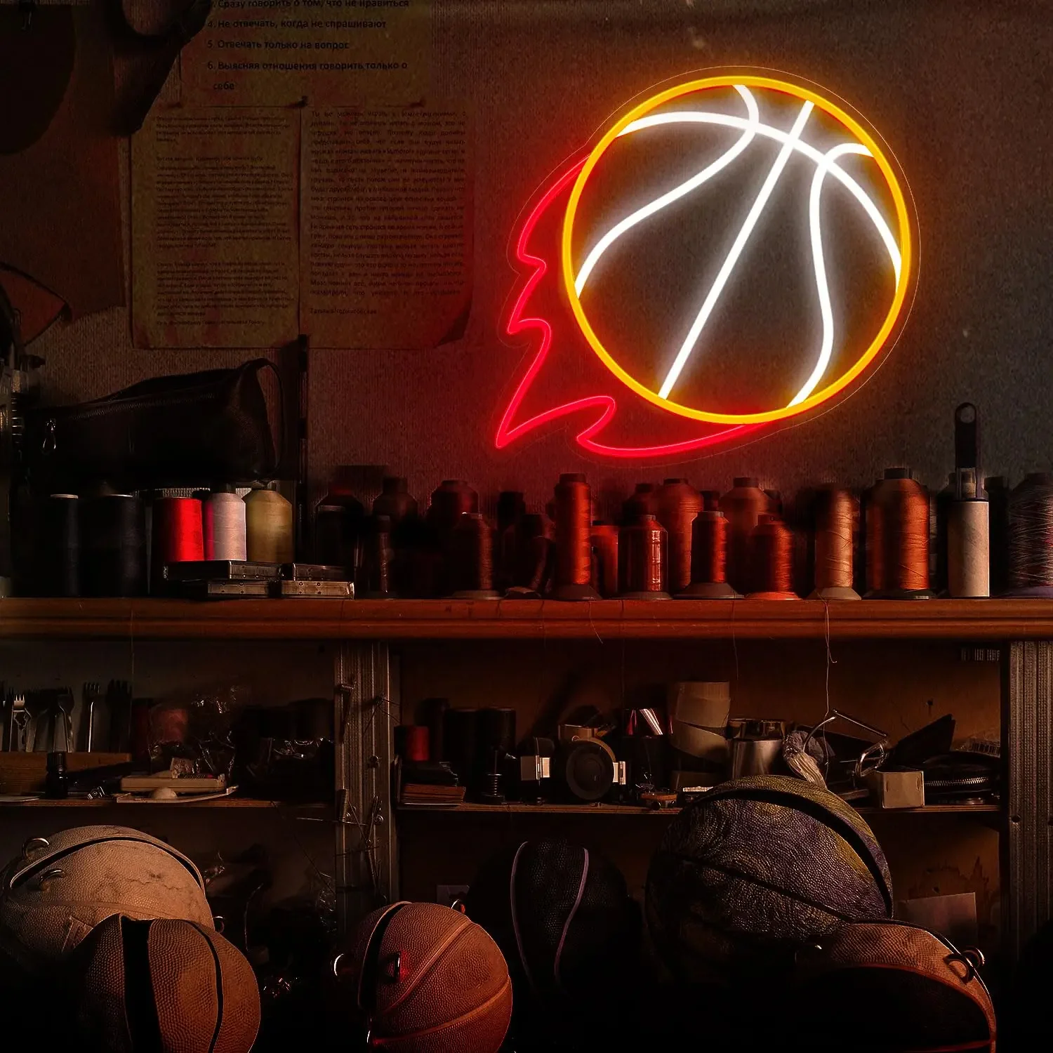 

LED Basketball Neon Sign Dimmable Neon Signs for Wall Decor Sports Neon Signs for Room Shop Decor Gift for Christmas Birthday