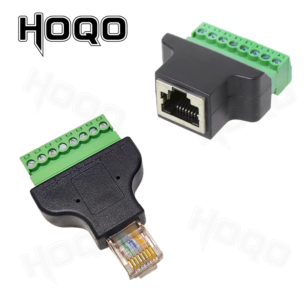 rj45 to screw terminal Block 8p connector ethernet rj45 Male Female to 8 pin screw terminal network adapter cable for CCTV DVR