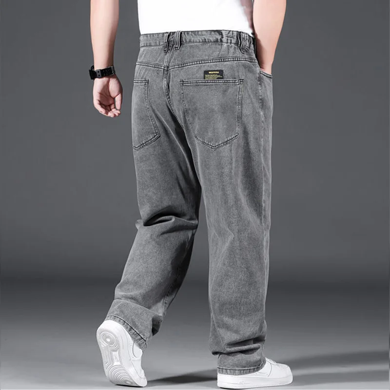 Men Cargo Jeans 10XL Oversize Spring Plus Size Soft Cotton Loose Baggy