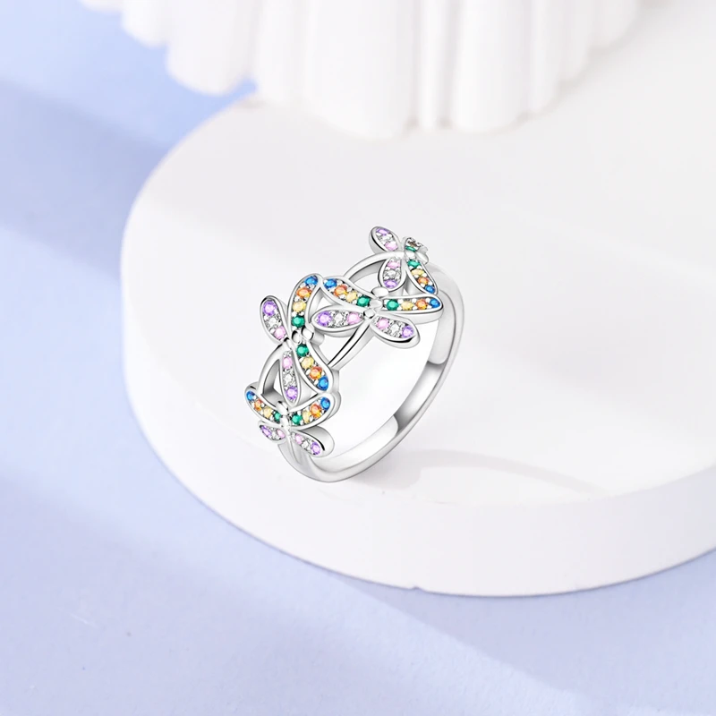 Silver Heart Ring Silver Rings Silver Ring 925 Silver Princess Tiara Crown Sparkling Love Heart Rings for Women Jewelry Anniversary Gift