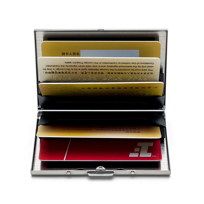Stainless Steel Credit Card Holder Men Women Rfid Wallet Metal Case Porte Carte card holder
