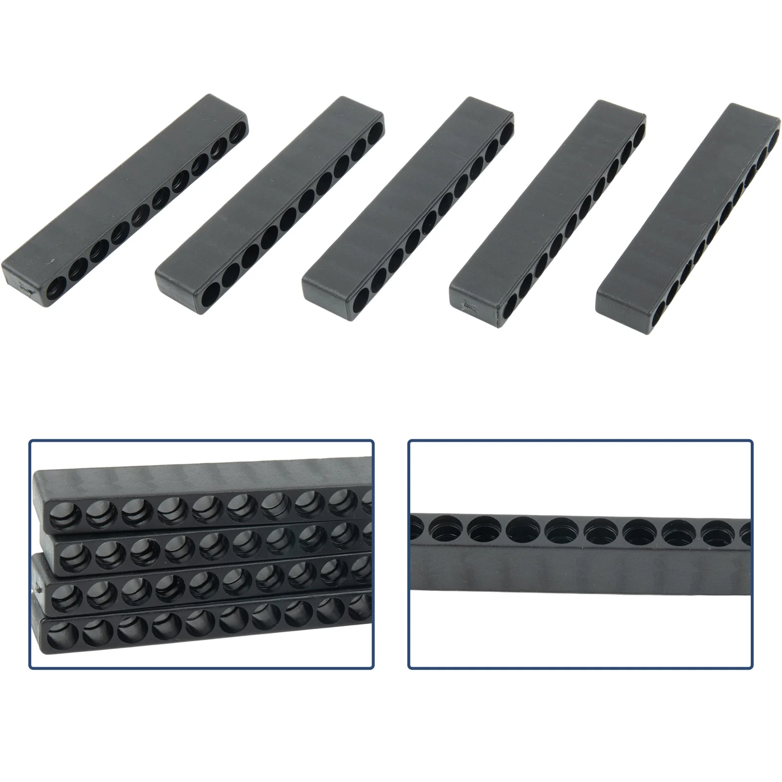 

5Pcs Screwdriver Bit Holder 10 Hole 1/4'' Hex Shank Bits Plastic Organize Storage Case For Household Tools Storing Supplies