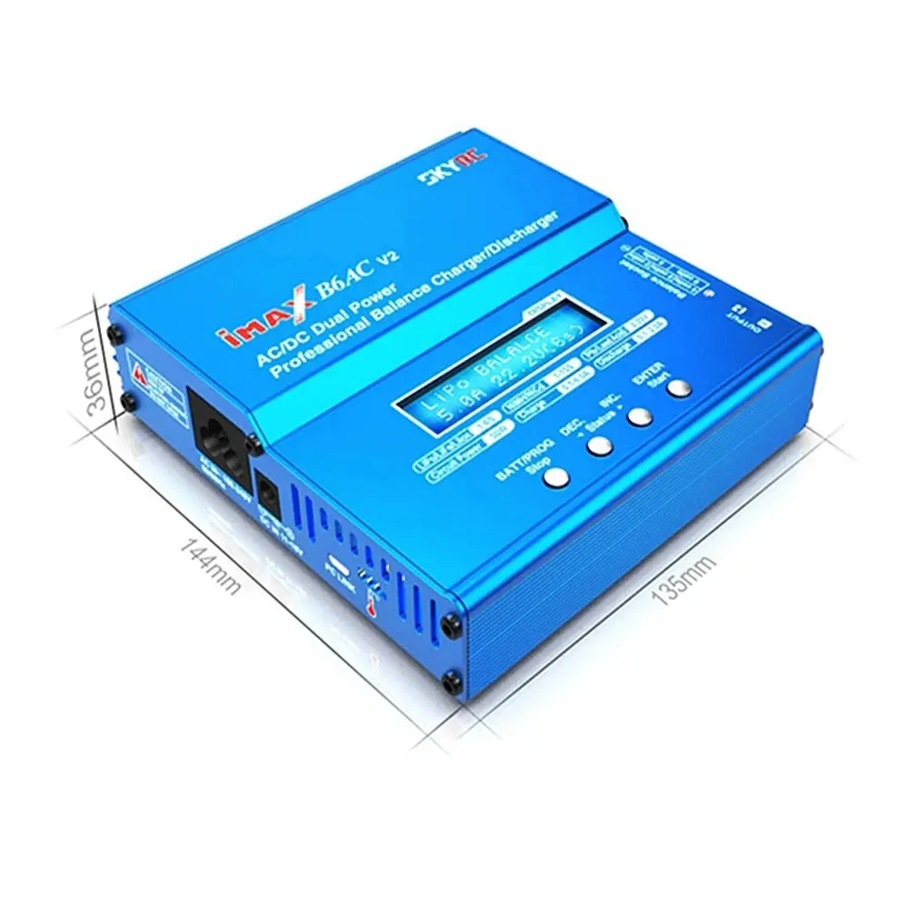 Chargeur intelligent SKYRC iMAX B6AC V2 avec batterie LiPo connectée en mode charge