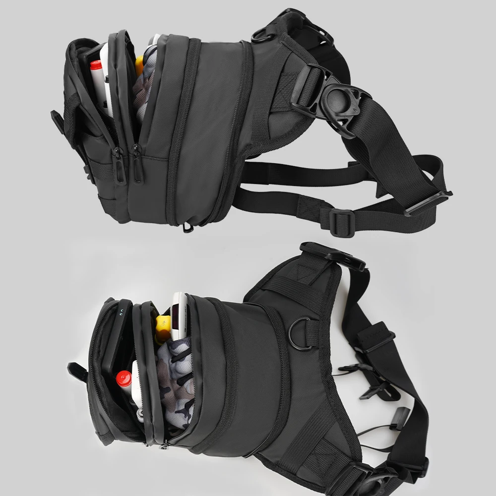 DUHAN Borsa da moto multifunzione con gamba a goccia Borsa da moto Hip Bum Marsupio da esterno Borsa da petto per moto - immagine 5