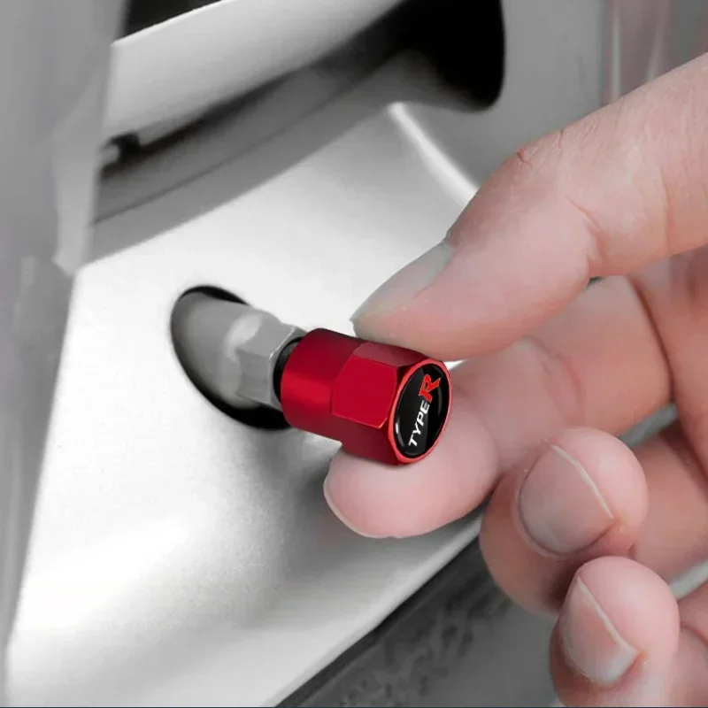 Sleek Aluminum Tire Valve Caps - Set of 4