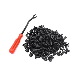 100pcs Durable Plastic Fender Clips and Body Rivets with Fastener Eliminator (100pcs and Remover)