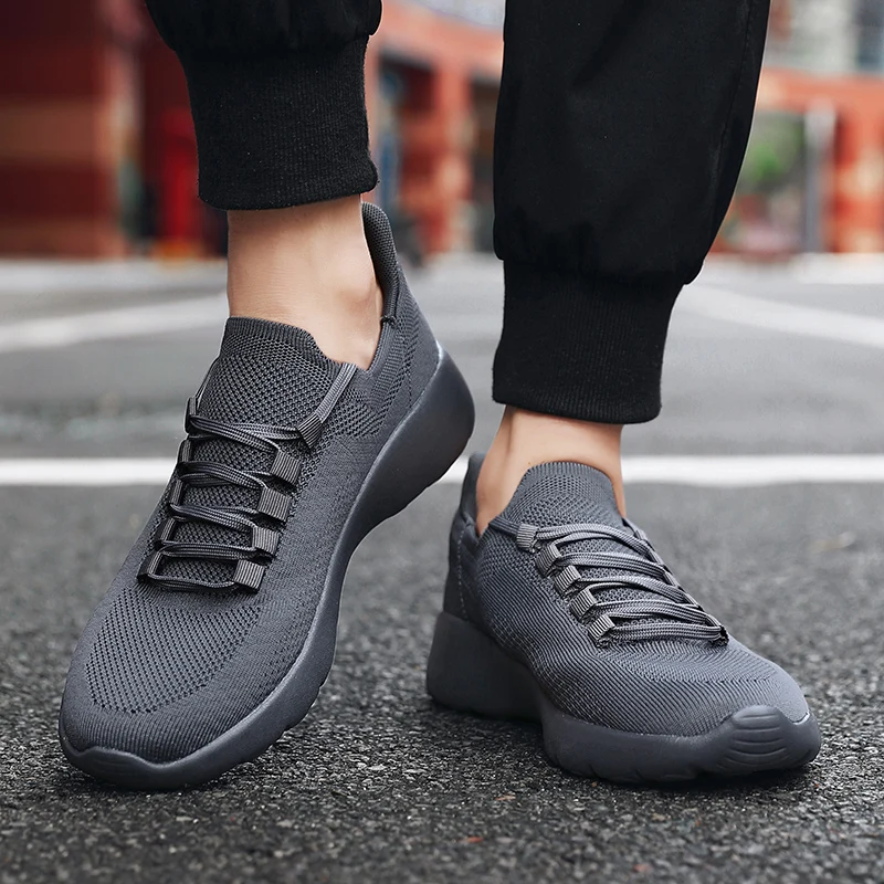 Men Tennis Shoes Breathable Top Mesh Male Sport Shoes Slip-on Boys Fashion Footwear Sneakers Outdoor Flats Tenis Hombre
