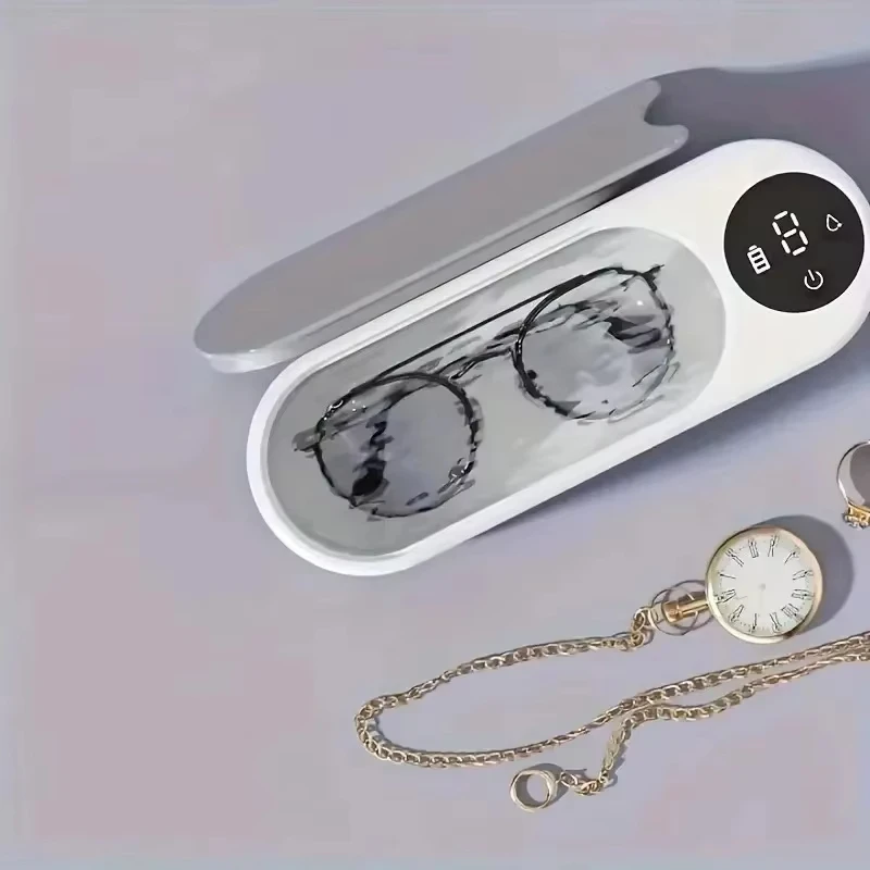 Portable Household Cleaning Machine, 450ml Clean Pod Ultrasonic Cleaner, Jewelry Cleaner Machine for Ring, Glasses, Makeup Brush 4