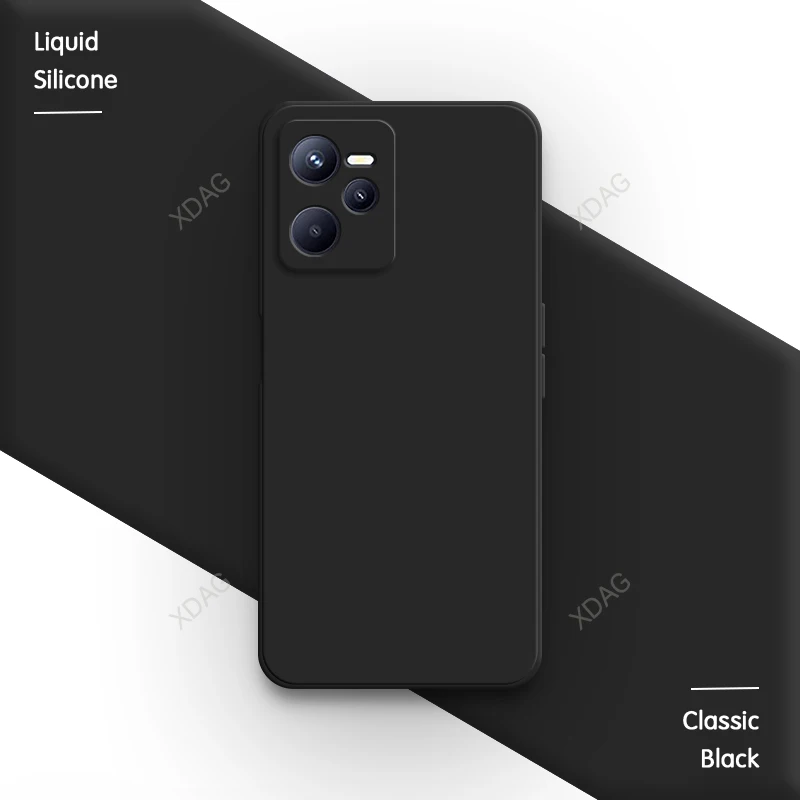 Enhanced Soft Liquid Silicone Square Lens Protection Phone Case - Premium Back Cover in Classic Design
