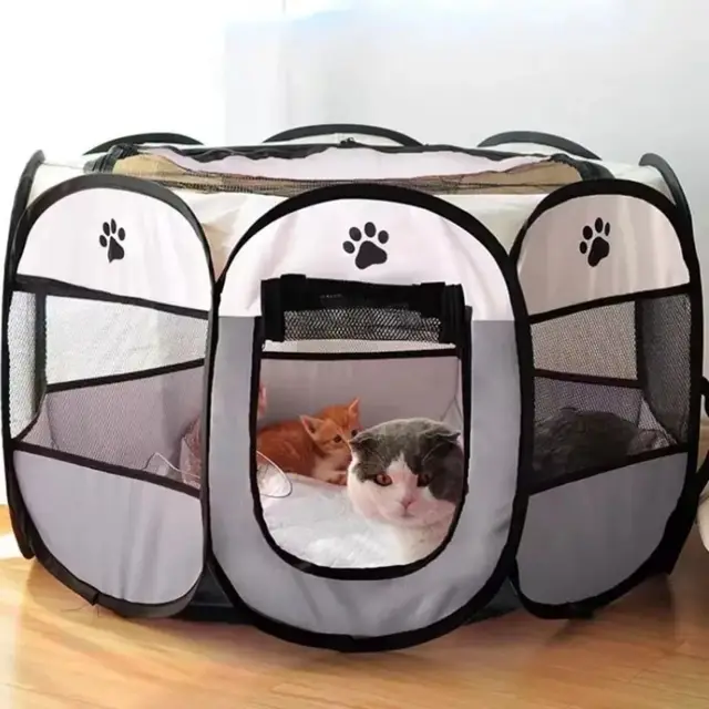 Portable Foldable Pet Tent Kennel Octagonal Fence Puppy Shelter Easy To Use Outdoor Easy Operation Large Dog Cages Cat Fences 1