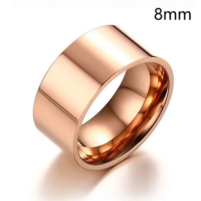 Bague lisse personnalisée en acier inoxydable, couleur argent, 6/8mm, pour femmes et hommes, gravure personnalisée du nom, Logo, amoureux, Couple, bijoux de charme, cadeau
