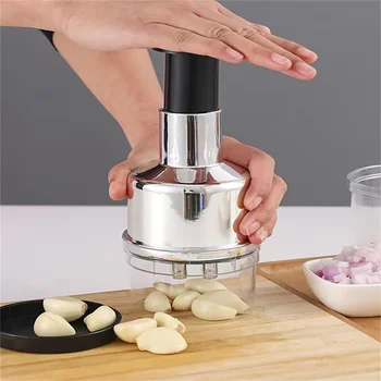 Stainless Steel Garlic Press Crusher Manual Garlic Mincer Chopping Garlic Tools Fruit Vegetable Slicer Tools Kitchen Accessories 2