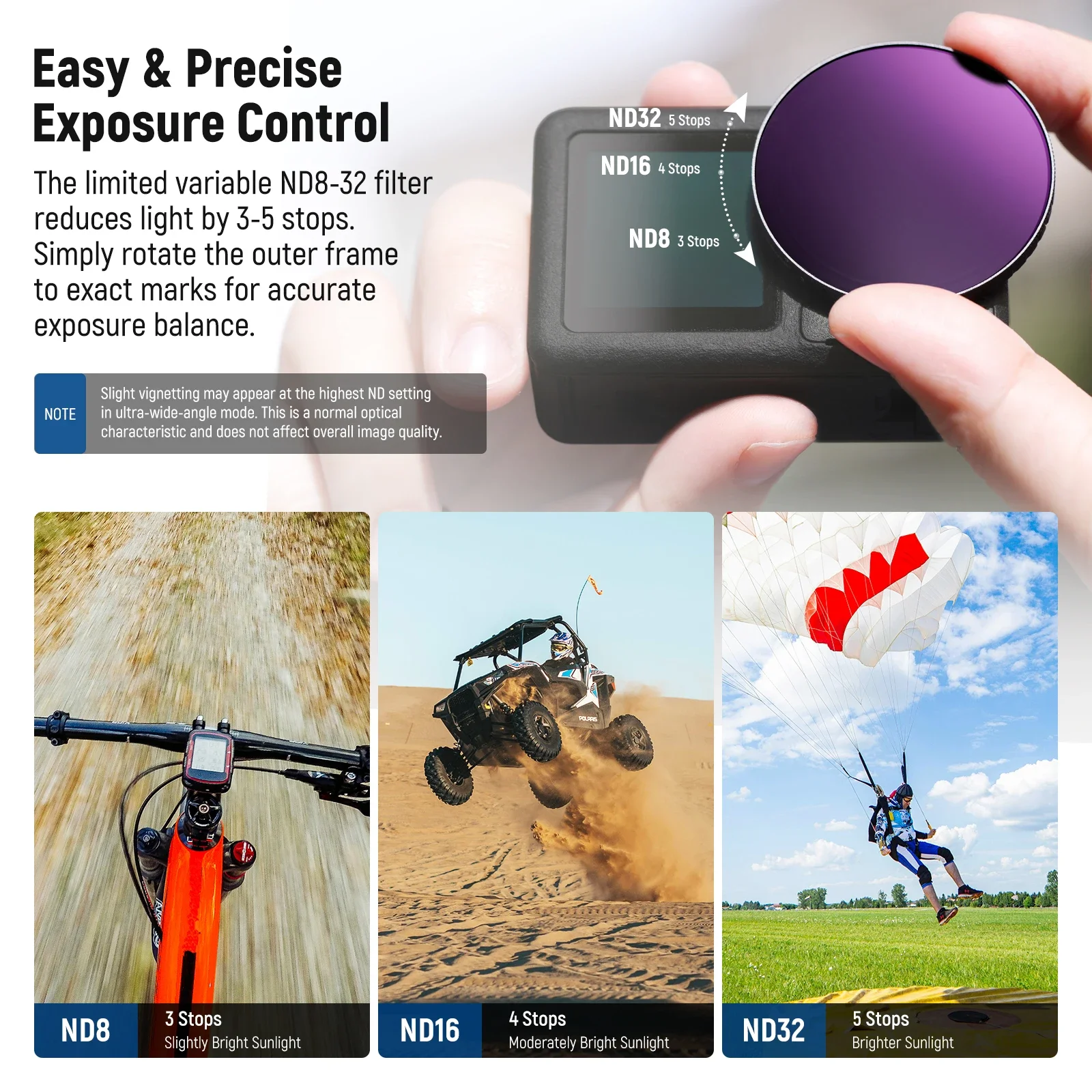ND Filter Kit For DJI Osmo Action 5 Pro/4, Variable ND8-32+ CPL + Black Mist Dif