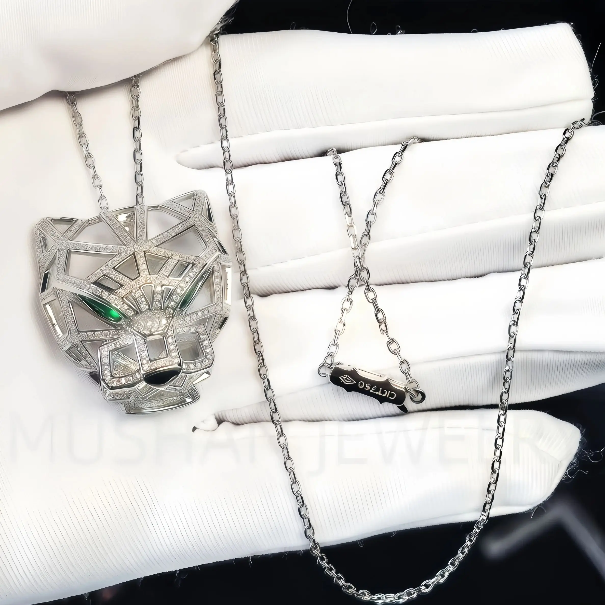 ShanLover Brand Designer Leopard Head Pendants Necklaces 925