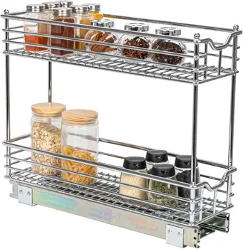 Two Tier Sliding Cabinet Organizer 1