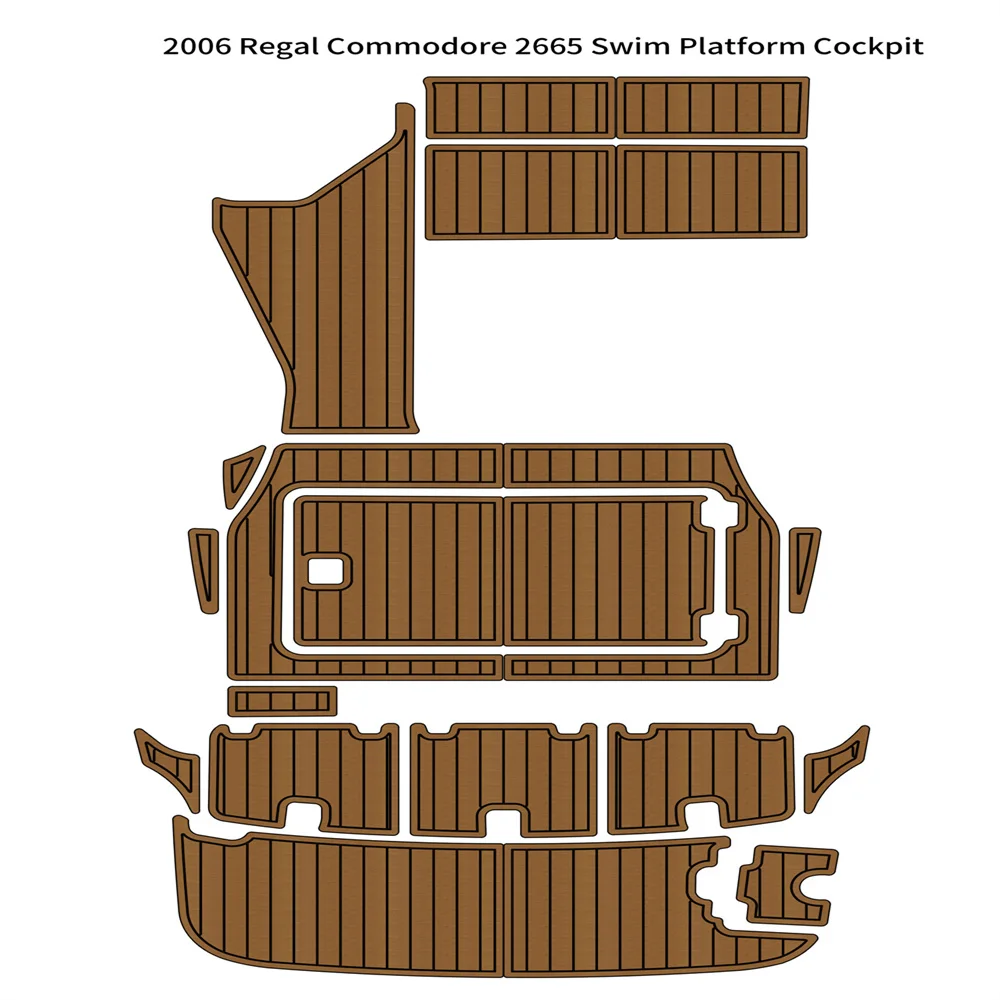 

2006 Re-gal Commodore 2665 Swim Platform Cockpit Pad Boat EVA Foam Teak Floor SeaDek MarineMat Gatorstep Style Self Adhesive