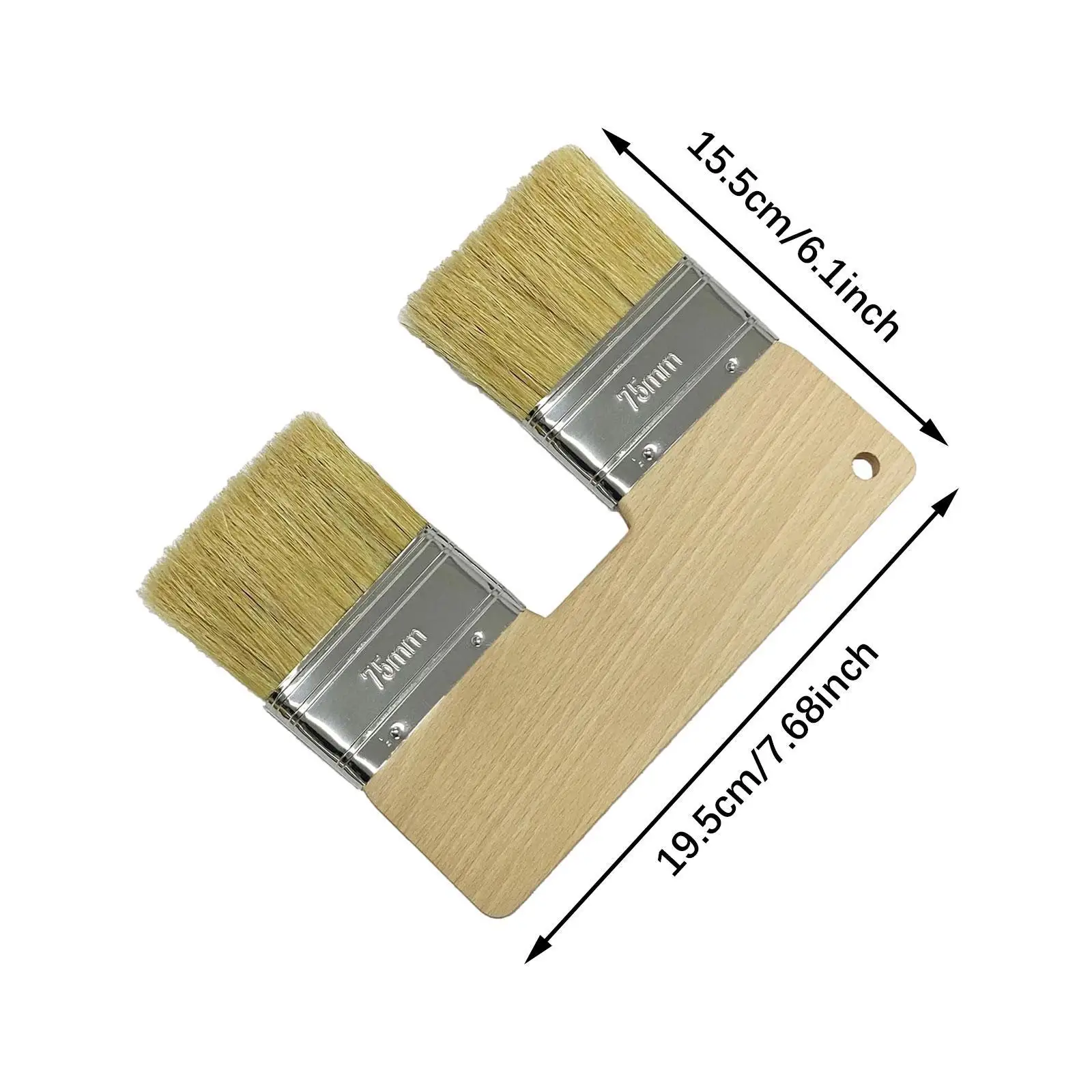 Double Paint Brush Professional Double Heads Painting Brush Flat Wide Stain for Glues Stains Oil Varnish Paints