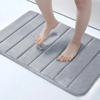 Homaxy Absorbent Bath Mat Non-Slip Bathroom Rug Soft Memory Foam Kitchen Floor Carpet Velvet Bathroom Carpet Home Decor Foot Mat 1