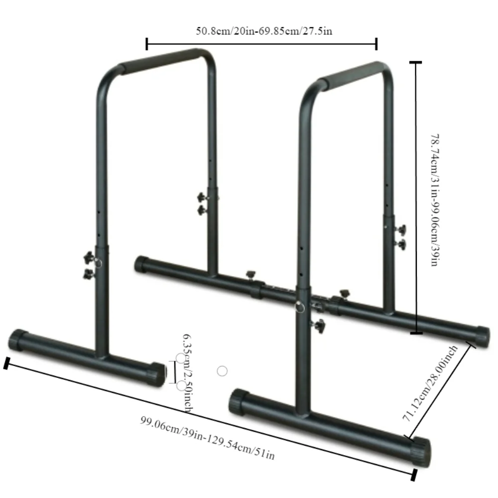 Dreamzon Power Tower Dip Station Pull Up Bar Stand Adjustable Height Heavy Duty Multi-Function Fitness Training Equipment