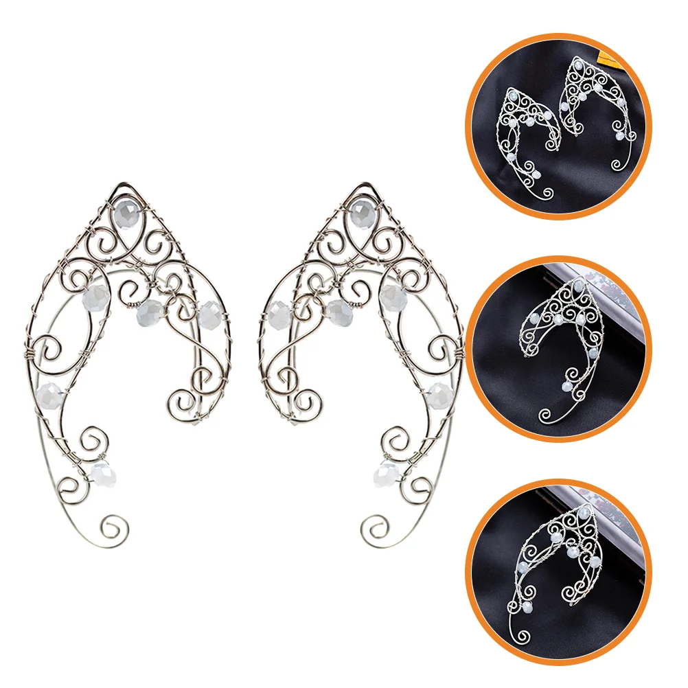 

Elf Ear Cuffs Elven Earrings Hollowed Aluminum Ear Clip Wedding Accessories Cosplay Fairy Eardrop for Women Girls Party
