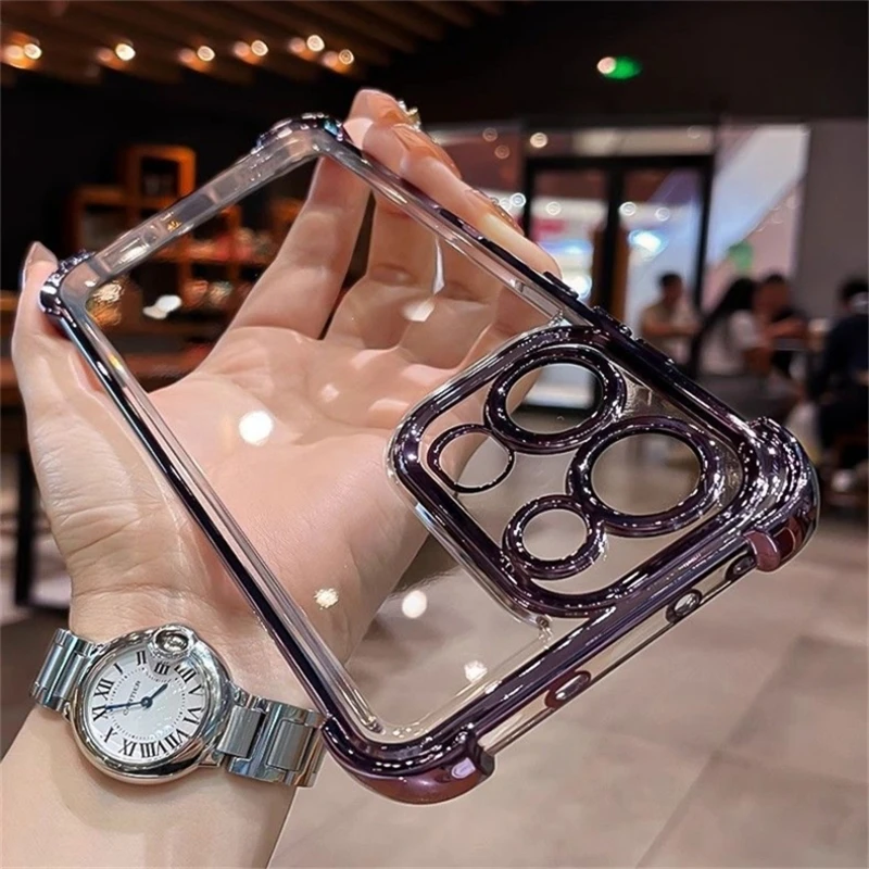 Luxury Plating Frame Corner-Airbag Soft TPU Case - Full Protective Cover
