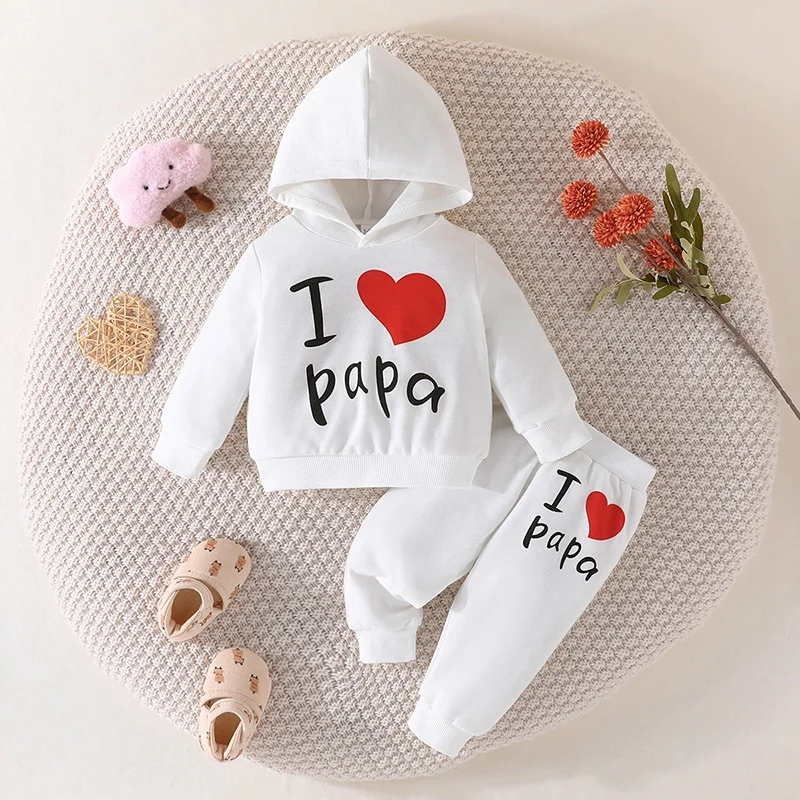 Girls Boy 3 -24 Months Cute Letter Long Sleeve Hoodie Tee Long Pants Outfit Toddler Infant Clothing Set Fashion Kids Wear Baby & Maternity