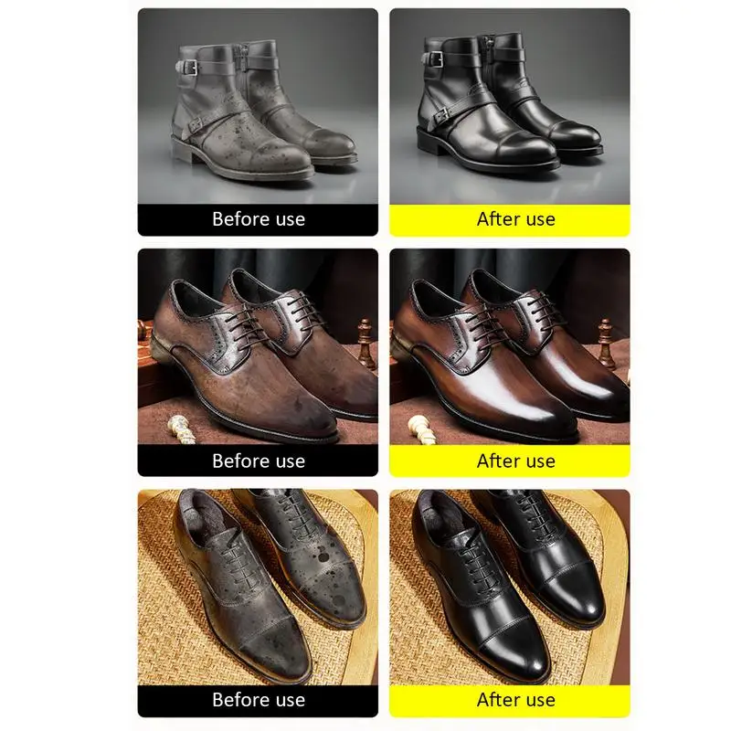 50ml Multi-functional White/Black Shoe Polish Colorless Light Shoes With Applicator Leather Cleaner Shoes Brush Care shoe polish