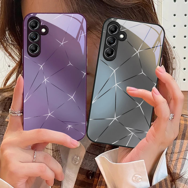 Lingge Dazzling Light Glass Phone Case