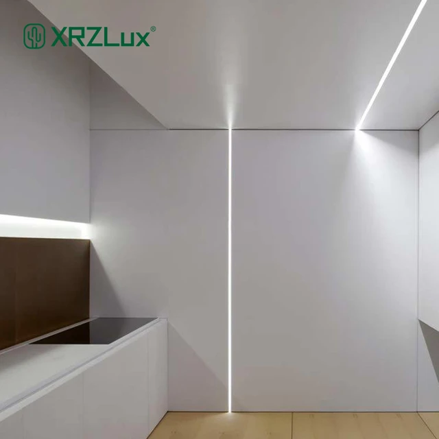 XRZLux 2pcs 1m LED barra lineare luci da incasso profilo in alluminio linea  retta lampada da soffitto per illuminazione interna striscia Led 10 W/m -  AliExpress